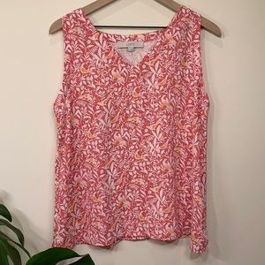 Peacock Print Floral Pink Loft Top